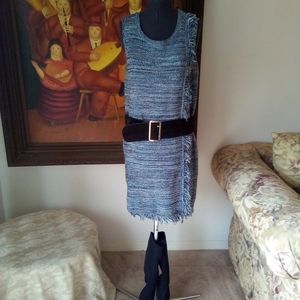 Anthropology Holding Horses Knit Fringe Sweater Dress